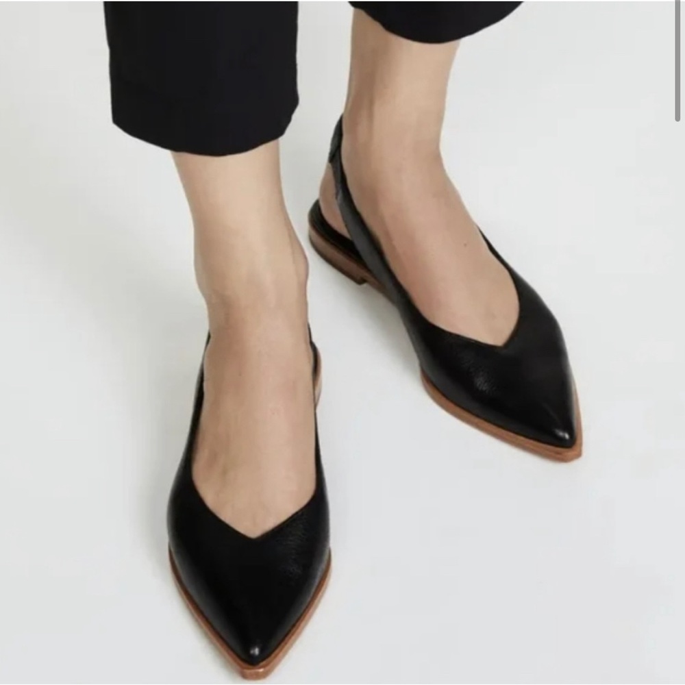 Frye Kenzie Leather Padded Slingback flats pointed toe- Size 6.5